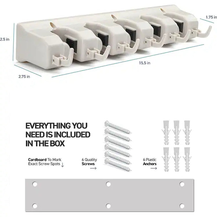 1 -Tier Cabinet-Mount Gray Plastic Mop