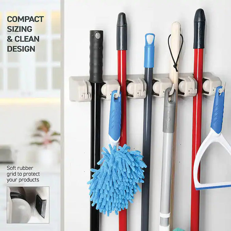 1 -Tier Cabinet-Mount Gray Plastic Mop