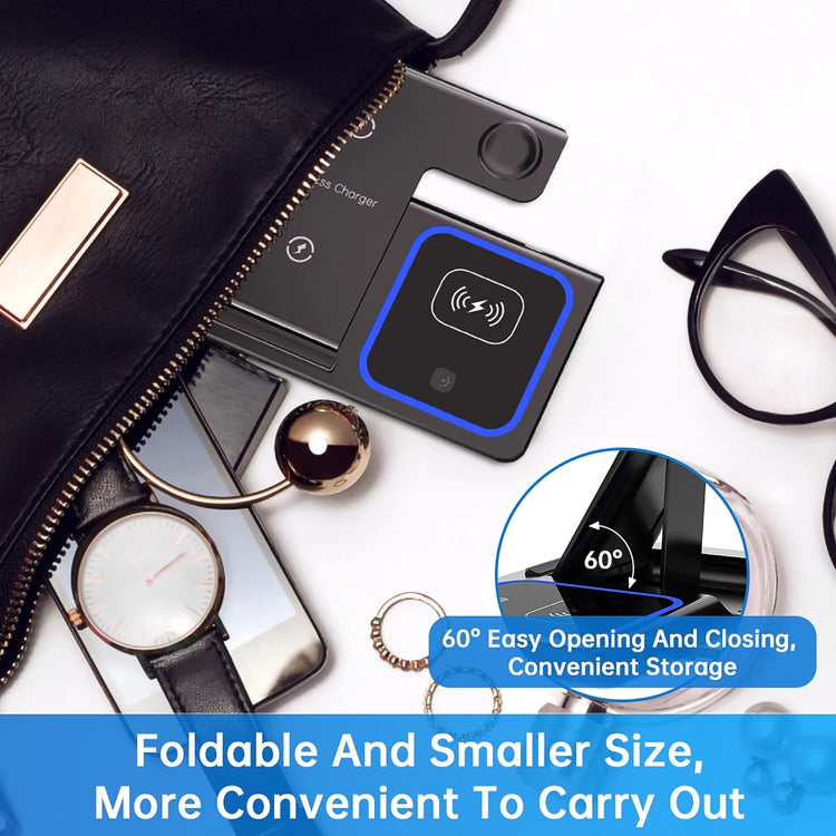 3 in 1 Wireless Charger, 18 w Fast Charging Station for Iphone and Androids,
Comes in black as shown in image