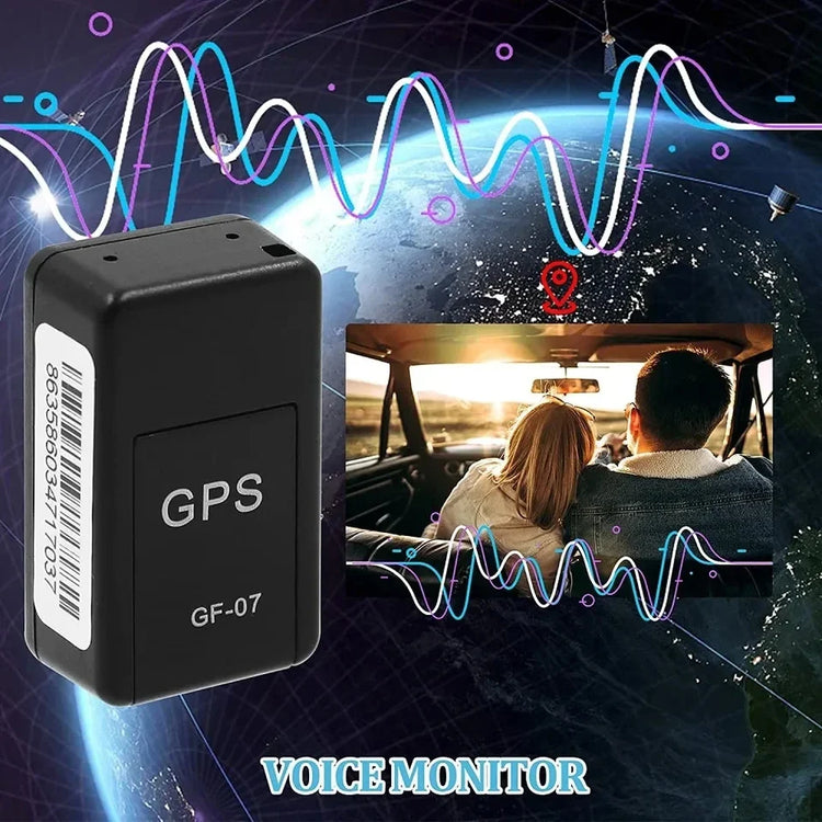 Micro Magnetic GPS Tracker GF-07 for vehicle and motorcycle real-time anti-theft with voice monitor features.