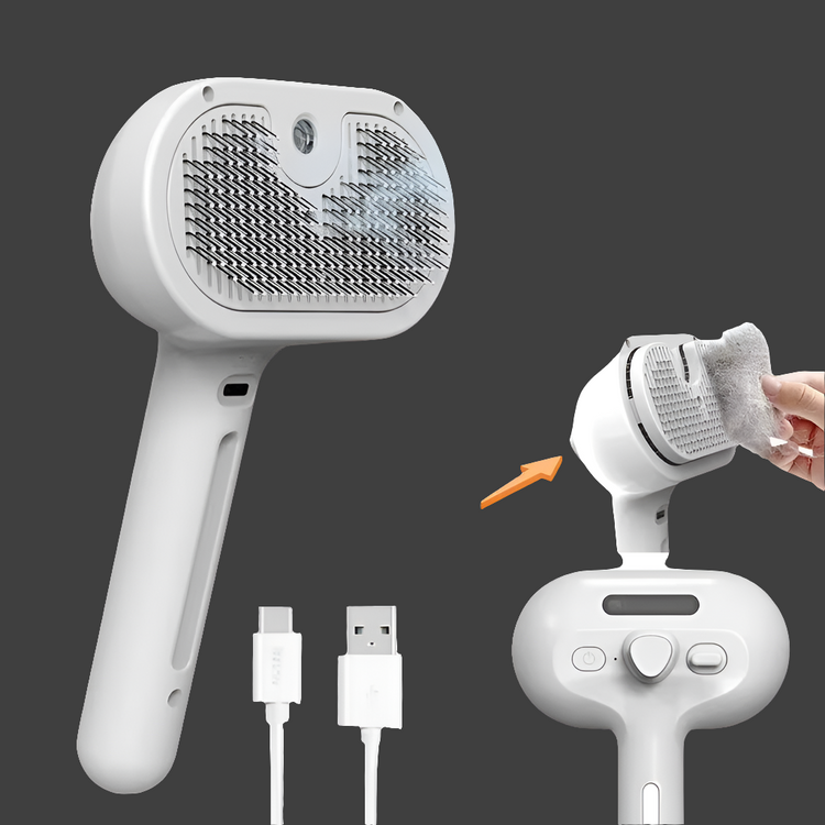 Electric Pet Cleaning Brush Steam Spray Brush Massage Hair Removal Comb Anti-Tangle Brush