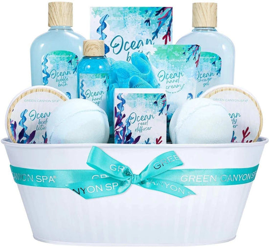 Bath and body Gift Baskets for Women - 12 Pcs Ocean Spa Gift Sets, Luxury Mothers Day Gifts for Mom