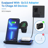 3 in 1 Wireless Charger, 18 w Fast Charging Station for Iphone and Androids,
Comes in black as shown in image 