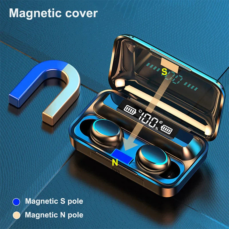 2023 F9 upgrade TWS Bluetooth wireless earphones with magnetic charging case and digital battery display