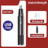 Black portable USB rechargeable nose hair trimmer with shaver head, charging cable, and cleaning brush included